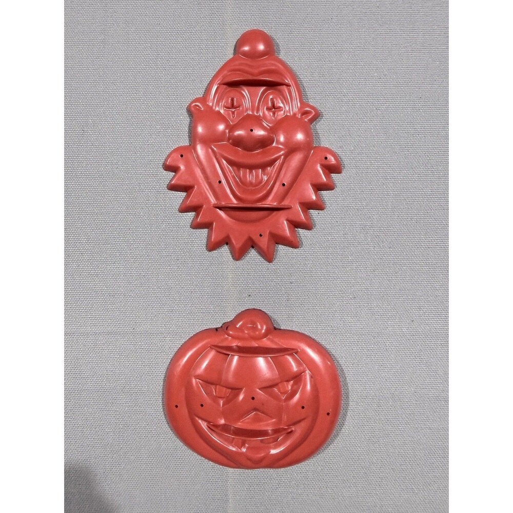 Aunt Chick's Vtg Plastic Cookie Cutters - Jack-o-Lantern Pumpkin Clown Halloween